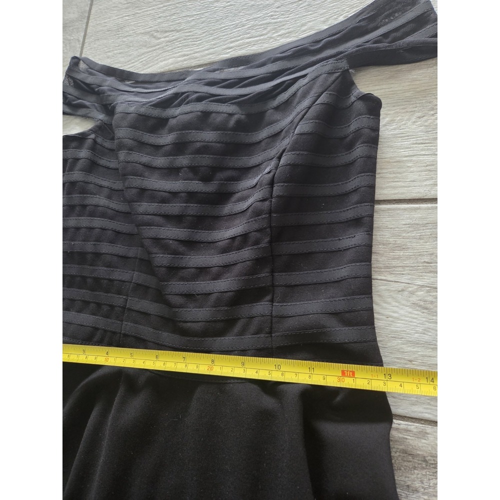 Catherine Malandrino Rhea party dress Black Off Shoulder Fit Flare Sz 0 Cocktail - Picture 11 of 15